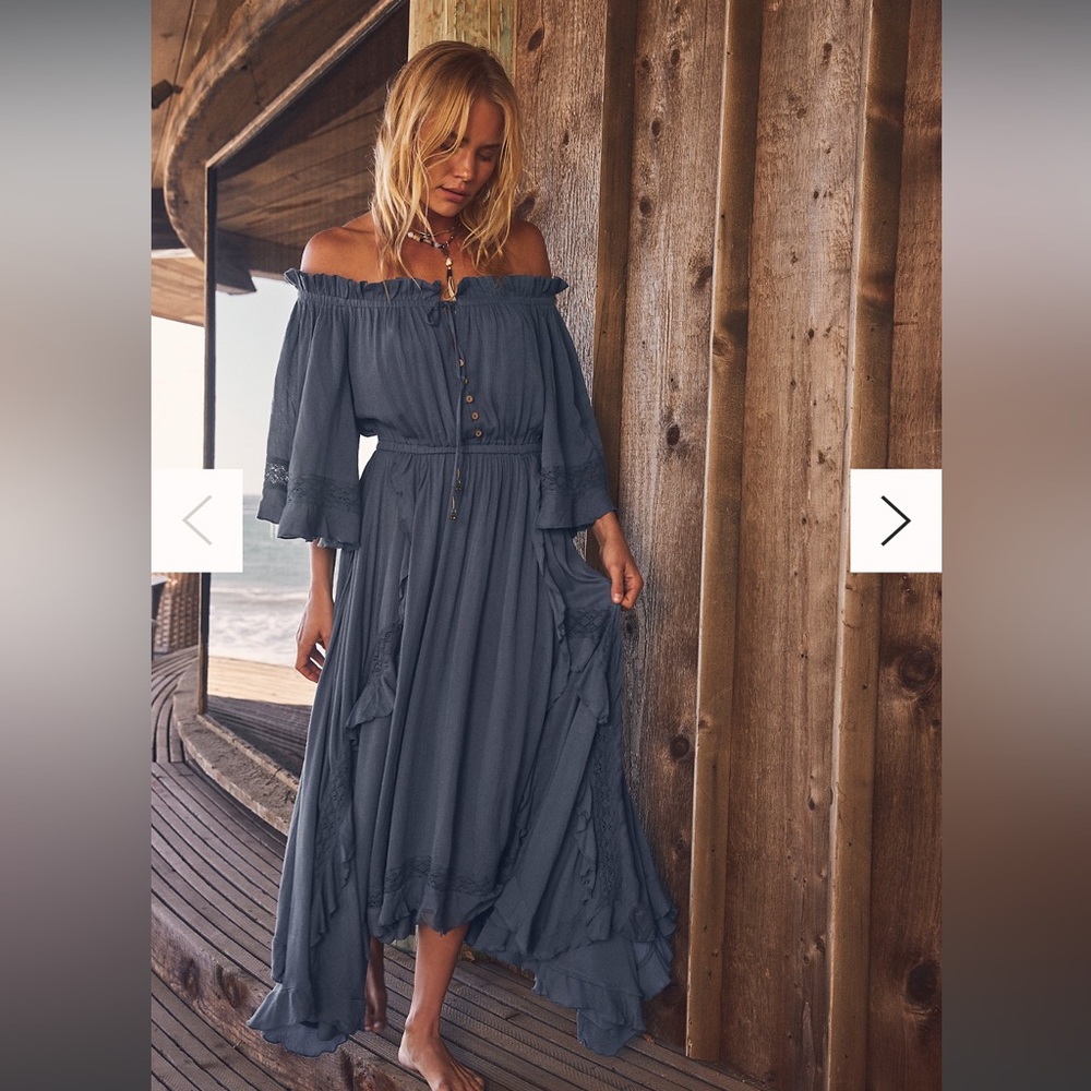 NEW Free People Beach Bliss Maxi Dress in RED